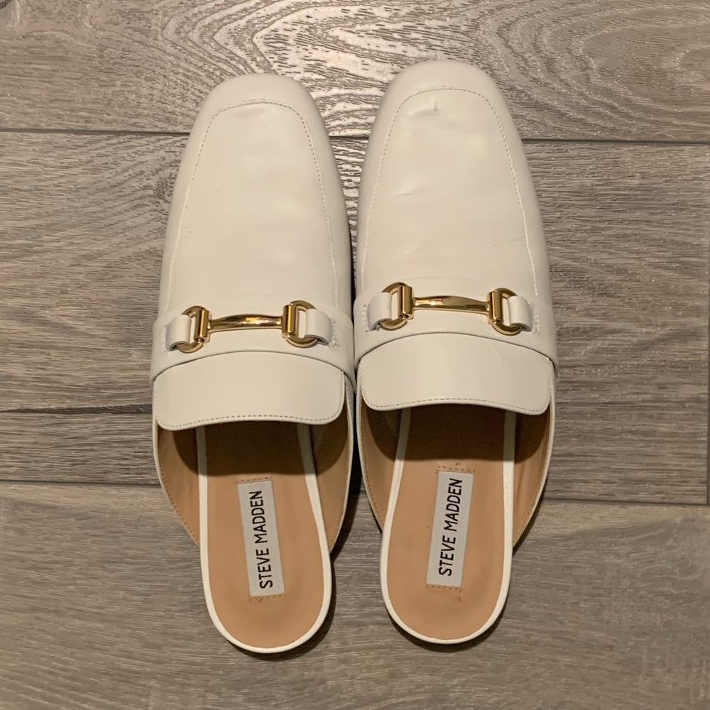 White Steven madden mules